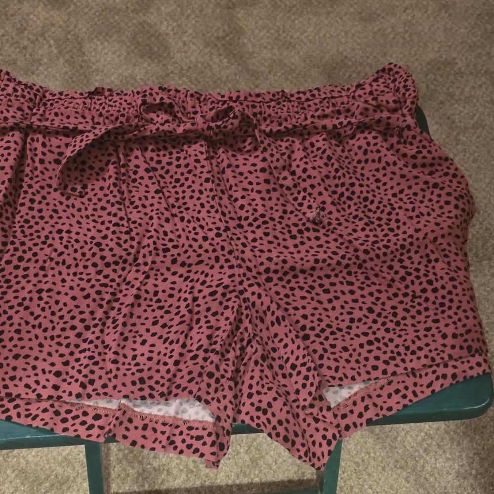 LOFT Pink and Black Patterned Shorts